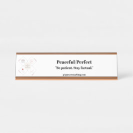Friedliche/Perfekte Roségold-Schreibtischtafel Schreibtischnamensplakette