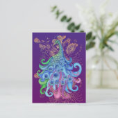 Friedliche Pfauenhausgusskarten Feiertagspostkarte (Stehend Vorderseite)