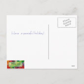 Friedliche Pfauenhausgusskarten Feiertagspostkarte (Rückseite)