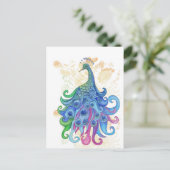 Friedliche Pfauenprodukte Postkarte (Stehend Vorderseite)