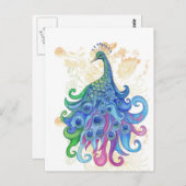 Friedliche Pfauenprodukte Postkarte (Vorne/Hinten)
