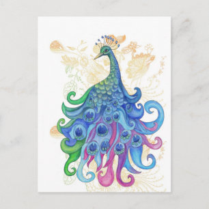 Friedliche Pfauenprodukte Postkarte