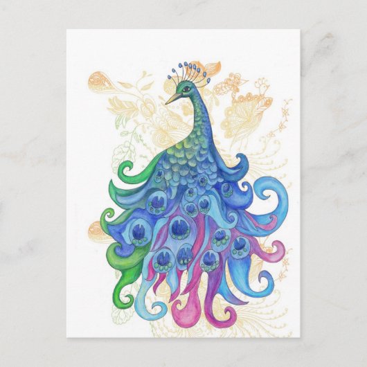 Friedliche Pfauenprodukte Postkarte (Vorderseite)