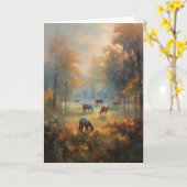 Friedliche Pferde Landschaft Malerei Equine Beilei Karte (Gelbe Blume)