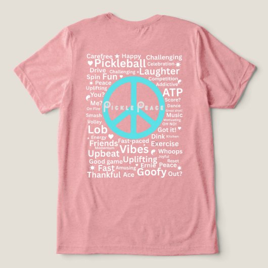 friedliche Pickle-Worte Tri-Blend Shirt (Design Rückseite)