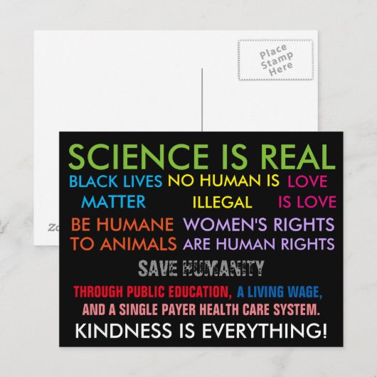 Friedliche Protestkarte Postkarte (Vorne/Hinten)