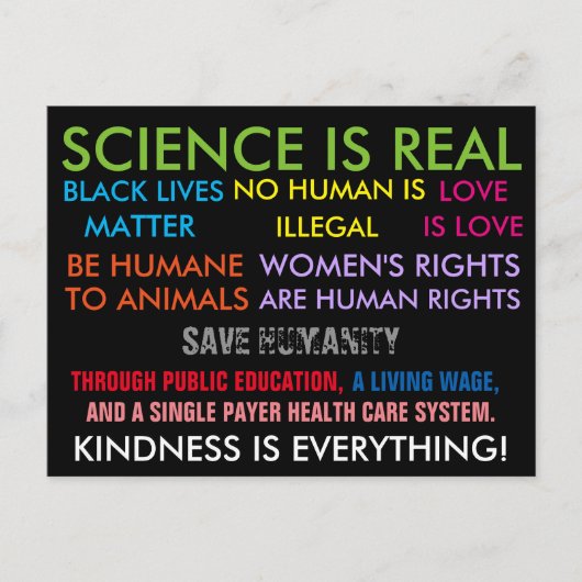 Friedliche Protestkarte Postkarte (Vorderseite)