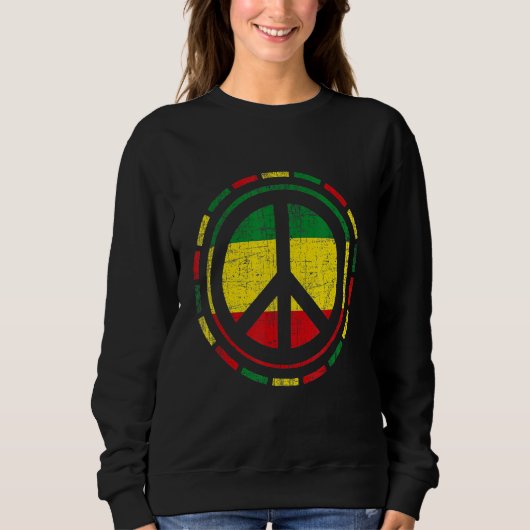 Friedliche Rasta-Farben Sweatshirt (Vorderseite)