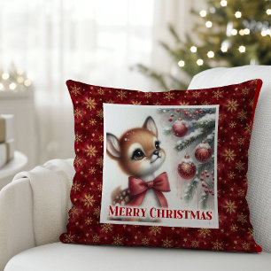 Friedliche Reh-Weihnachts-Kissen-Geschenk für Kind Kissen