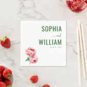 Friedliche rosa florale Pfingstrosen Serviette (Beispiel)