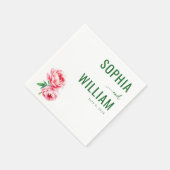 Friedliche rosa florale Pfingstrosen Serviette (Ecke)