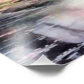 Friedliche rosa Kirschblüten am Wasser Fotodruck (Ecke)