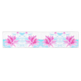 Friedliche Rosa Lotus Blume Malerei Kurzer Tischläufer