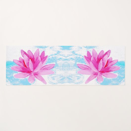 Friedliche Rosa Lotus Blume Malerei Yogamatte (Vorderseite (Horizontal))