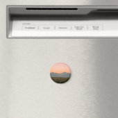 Friedliche rosa Sonnenuntergangsberge wilde Grasla Magnet (In Situ (Geschirrspüler))