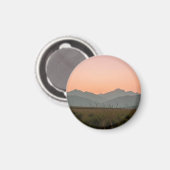 Friedliche rosa Sonnenuntergangsberge wilde Grasla Magnet (Vorderseite/Rückseite)
