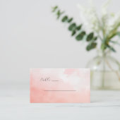 Friedliche rosa Wasserfarbe-Tischkarte Platzkarte (Stehend Vorderseite)