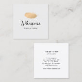 Friedliche Rose-Gold-Feather-Logo Quadratische Visitenkarte (Vorne/Hinten)