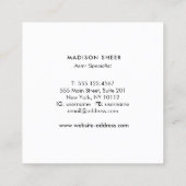 Friedliche Rose-Gold-Feather-Logo Quadratische Visitenkarte (Rückseite)