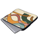 Friedliche Savanne Sanfte Abstrakte Erdige Monogra Laptopschutzhülle (Vorne Knopf)