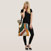 Friedliche Savanne Sanfte Abstrakte Moderne Erdigk Tasche (Am Model)