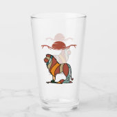 Friedliche Savanne Sanfter Löwe Abstrakte Moderne Glas (Vorderseite)