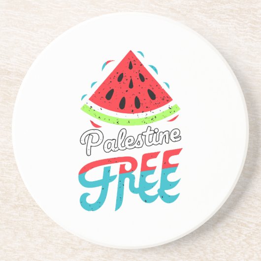 Friedliche Scheiben Watermelon Freie Palästina - U Getränkeuntersetzer (Vorne)