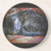 Friedliche Schlafkatze Getränkeuntersetzer (Vorne)