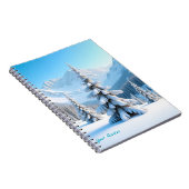 Friedliche schneebedeckte Berglandschaft & Winterk Notizblock (Rechte Seite)