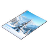 Friedliche schneebedeckte Berglandschaft & Winterk Notizblock (Linke Seite)