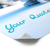Friedliche schneebedeckte Berglandschaft & Winterk Poster (Ecke)