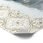 Friedliche Schwäne am See - Aquamariner Tan Poster (Ecke)