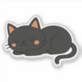 Friedliche schwarze Katzennap Aufkleber (Vorderseite)