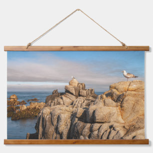 Friedliche Seascape Landschaft Wandteppich Mit Holzrahmen