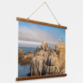 Friedliche Seascape Landschaft Wandteppich Mit Holzrahmen (Gewinkelt)