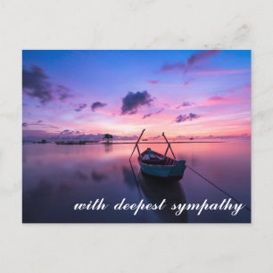 Friedliche Seeszene mit Boot Beileid Postkarte