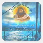 Friedliche Segnungen 0916 Quadratischer Aufkleber (Vorderseite)