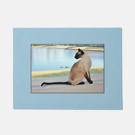 Friedliche siamesische Katzen-Malerei Fußmatte (Vorderseite)