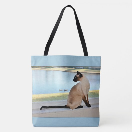Friedliche siamesische Katzen-Malerei Tasche (Vorderseite)