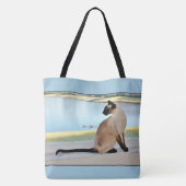 Friedliche siamesische Katzen-Malerei Tasche (Rückseite)