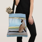 Friedliche siamesische Katzen-Malerei Tasche (Von Nahem)
