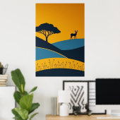 Friedliche Silhouetten Poster (Heimbüro)