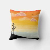 Friedliche Sonnenuntergang Silhouette - Minimalist Kissen (Rückseite)