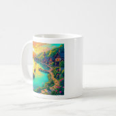 Friedliche Sonnenuntergangs-Reflektions-Tasse Kaffeetasse (Vorderseite Links)