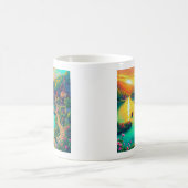 Friedliche Sonnenuntergangs-Reflektions-Tasse Kaffeetasse (Mittel)