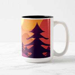 Friedliche Spitzen bei Sonnenschein Zweifarbige Tasse