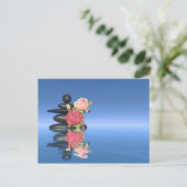 Friedliche Steine und Blume - 3D-Rendering Postkarte (Stehend Vorderseite)