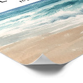 Friedliche Strand-Feier-des-Lebens-Willkommensschi Poster (Ecke)