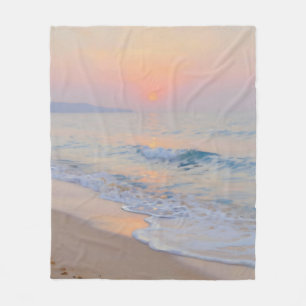 Friedliche Strandsonne Ozean-Glühen Fleecedecke