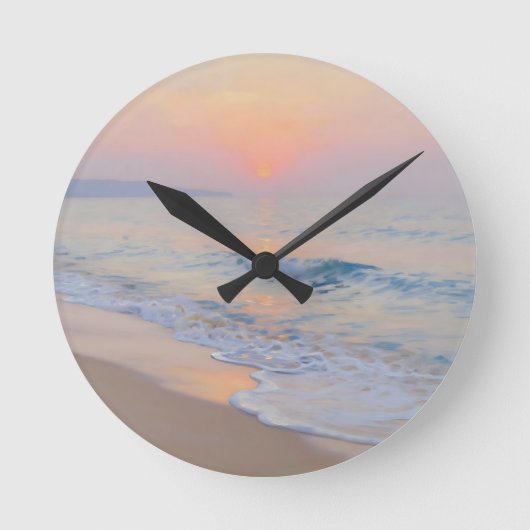 Friedliche Strandsonne Ozeanglühen Runde Wanduhr (Vorderseite)